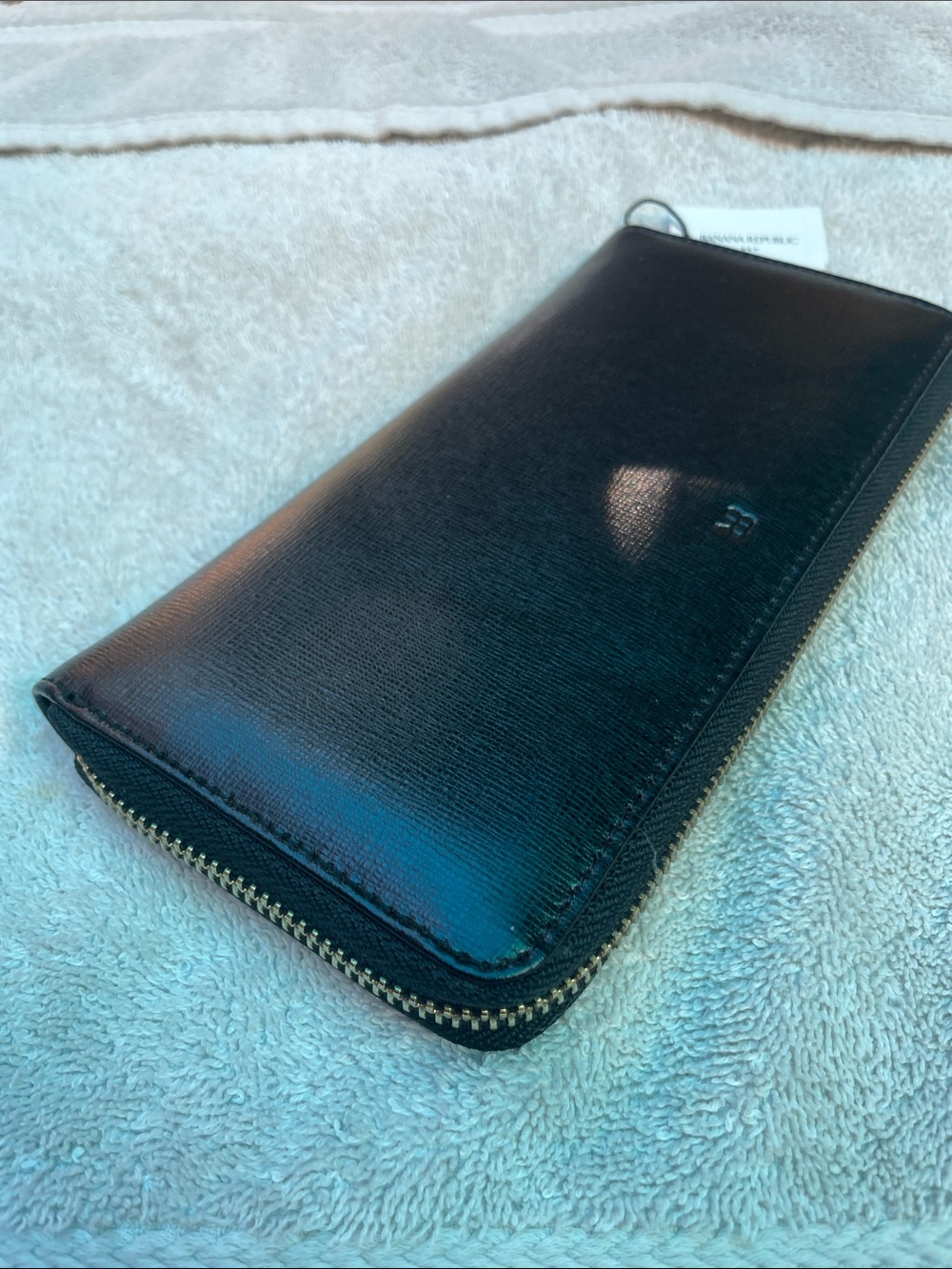 Black Zip-Around Leather Wallet